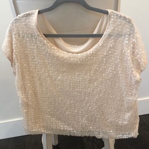 Sequin ivory crop top